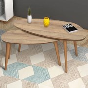 Βοηθητικά τραπεζάκια Elips Megapap χρώμα pine oak 116x46x46εκ.