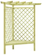 vidaXL Πέργκολα Γωνιακή με Κάθισμα 130x130x197 εκ. Εμποτ. Ξύλο Πεύκου