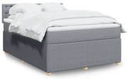 Κρεβάτι Boxspring με Στρώμα Ανοιχτό Γκρι 140x190 εκ. Υφασμάτινο