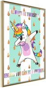 Αφίσα - Dabbing Unicorn - 40x60 - Χρυσό - Χωρίς πασπαρτού