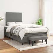 ΚΡΕΒΑΤΙ BOXSPRING ΜΕ ΣΤΡΩΜΑ ΣΚΟΥΡΟ ΓΚΡΙ 120X200 ΕΚ. ΥΦΑΣΜΑΤΙΝΟ 3136422