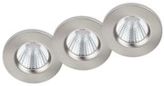 Σποτ Χωνευτό Zagros (Σετ 3Τμχ) 650710307 Φ8x5cm Dim 3xLed 345Lm 5,5W 3000K Nickel Trio Lighting Στρόγγυλο