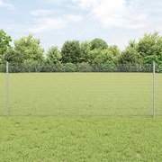vidaXL Φράχτης με Στήλες. Ασημί 0.8 x 10 m Ατσάλι