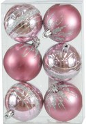 Σετ/6 τεμ. Χριστουγεννιάτικες Μπάλες Ροζ 3 Αποχρώσεις 6cm 236996