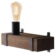 Φωτιστικό Τοίχου - Απλίκα I-Texas-AP1 Natural-Black Luce Ambiente Design Μέταλλο,Ξύλο