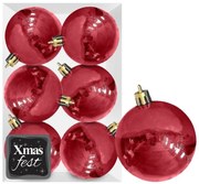 Σετ Μπάλες 6τμχ Περλέ Κόκκινες Δ8εκ. Xmas fest 93-2547