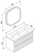 Σετ Έπιπλο Μπάνιου ENZA 100 Μπεζ 101x46.5x145 εκ.