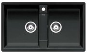 Blanco Zia 9 Black SILGRANIT™ PuraDur™ Γρανιτένιος Νεροχύτης Ένθετος με 2 Γούρνες 86x50cm