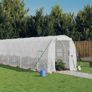 Θερμοκήπιο με Ατσάλινο Πλαίσιο Λευκό 36 μ² 18 x 2 x 2 μ. - Λευκό