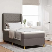 vidaXL Κρεβάτι Box Spring με Στρώμα Ταπάζ 90x200 εκ. Υφασμάτινο