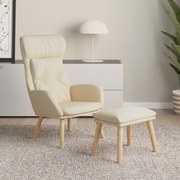 vidaXL Πολυθρόνα Relax Κρεμ Υφασμάτινη με Υποπόδιο