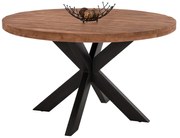 ΤΡΑΠΕΖΙ ΣΤΡΟΓΓΥΛΟ ΑΠΟ ΜΑΣΙΦ ΞΥΛΟ MANGO ΠΑΧΟΥΣ 6εκ. FB8484.11 Φ130Χ78Υ εκ. 0532929