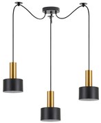 SE21-GM-4-BL3-MS1 ADEPT TUBE Gold Matt Pendant Black Metal Shade+