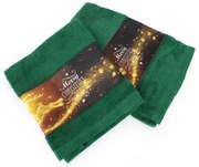Πετσέτες Χριστουγεννιάτικες Merry Christmas (Σετ 2τμχ) Green DimCol Σετ Πετσέτες 50x90cm