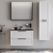 Έπιπλο Μπάνιου Πάγκος Με Νιπτήρα&Καθρέφτη Laguna 80 9SLAG080WHM 81x46.5x52cm White Πορσελάνη,Mdf