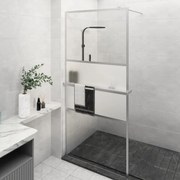 vidaXL Διαχωριστικό Ντους με Ράφι Χρωμέ 100x195 εκ Γυαλί ESG&amp;Αλουμίνιο