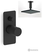 Eurorama Black Matt Ανακλινόμενη Κεφαλή 30x30εκ +Μίκτης εντοιχισμού 2 εξόδων