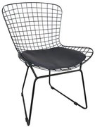 WOODWELL Ε5142SAXON Καρέκλα Μέταλλο Βαφή Μαύρο, Μαξιλάρι Μαύρο 54x62x78cm Ε5142