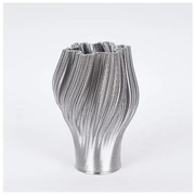 Βάζο Πορσελάνινο 3d Ασημί 15.5x15.5x22cm 752-21095 Estheti-752-21095-Ασημί 752-21095