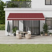 vidaXL Τέντα Πτυσσόμενη Χειροκίνητη με LED Μπορντό 500x350 εκ.