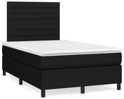 ΚΡΕΒΑΤΙ BOXSPRING ΜΕ ΣΤΡΩΜΑ &amp; LED ΜΑΥΡΟ 120X190 ΕΚ. ΥΦΑΣΜΑΤΙΝΟ 3270206