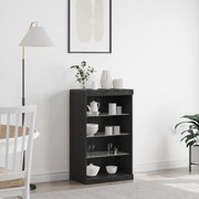 vidaXL Μπουφέ με LED Φώτα Μαύρη Δρυς 60,5x37x100 εκ