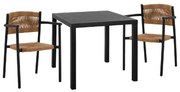 ΣΕΤ ΤΡΑΠΕΖΑΡΙΑ 3ΤΜΧ ΤΡΑΠΕΖΙ ΑΛΟΥΜΙΝΙΟΥ 80X80 &amp; ΠΟΛΥΘΡΟΝΕΣ ΑΝΘΡΑΚΙ HM11438