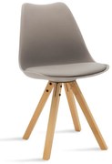 Καρέκλα Caron pakoworld PP γκρι-φυσικό πόδι
