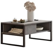 Τραπέζι σαλονιού Honora pakoworld ανθρακί antique-μαύρο 100x60x44.5εκ