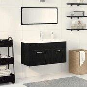vidaXL Σετ Επίπλων Μπάνιου με πόρτα 3 pcs Μαύρη Οξυά 90 x 38.5 x 46 cm