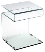 Τραπεζάκι Σαλονιού Glasser Clear ΕΜ735 42X38Χ48 cm Γυαλί