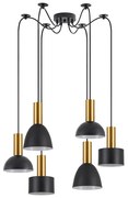 Φωτιστικό Οροφής Adept Flex 77-8943 55x55x300cm 6xE27 60W Black-Gold Homelighting