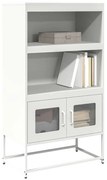 Highboard Λευκό 68x39x123 cm Ατσάλι - Λευκό