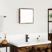 vidaXL Καθρέφτης Μπάνιου LED Καπνιστό Δρυς 40x8.5x37 εκ. Ξύλο