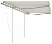 Τέντα Συρόμενη Αυτόματη με Στύλους Κρεμ 3,5x2,5 μ.