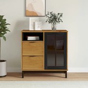 vidaXL Μπουφές με Γυάλινη Πόρτα FLAM 80x40x80 εκ. από Μασίφ Ξύλο Πεύκο