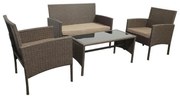 Σετ κήπου Coast Fylliana 4 τεμ Καφέ Rattan