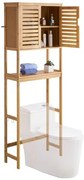VEVOR Bamboo Over The Toilet Storage Cabinet with Adjustable Shelf 68.9" H