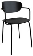 Καρέκλα Arch Μαύρη  48x48xh82cm Μέταλλο / Ξύλο Κόντρα Πλακέ HUBSCH