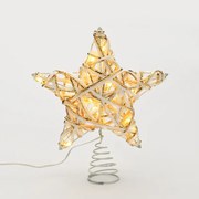 "WHITE &amp; GOLD CONVEX STAR" 20 MINI WW LED ΛΑΜΠ. ΜΠΑΤ. 3ΧΑΑ,IP20 23x5x20cm ACA X11201124