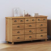 vidaXL Κουτί με Συρτάρια "ASKIM" 79x40x133.5 εκ. Μασίφ Ξύλο Πεύκου