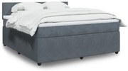 vidaXL Κρεβάτι Boxspring με Στρώμα Σκούρο Γκρι 180x200 εκ. Βελούδινο