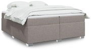 Κρεβάτι Boxspring με Στρώμα Taupe 200x200 εκ. Υφασμάτινο