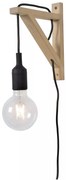 Φωτιστικό Επίτοιχο Lucide 08208-01-30 FIX Μαύρο Ματ (Black Mat)|Ξύλο Φυσικό χρώμα (Wood Natural Finish)