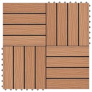 ΠΛΑΚΑΚΙΑ DECK 11 ΤΕΜ. ΑΝΑΓΛΥΦΑ ΧΡΩΜΑ TEAK 30 X 30 ΕΚ. 1 Μ² WPC 45037