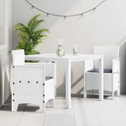 vidaXL Σέτ φαγητού για κήπο 3 pcs Λευκό Rattan Polt