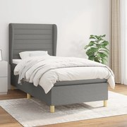 ΚΡΕΒΑΤΙ BOXSPRING ΜΕ ΣΤΡΩΜΑ ΣΚΟΥΡΟ ΓΚΡΙ 90X190 ΕΚ. ΥΦΑΣΜΑΤΙΝΟ 3128566