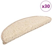 vidaXL Πατάκια για σκάλες 30 τεμάχια Κρέμα 56x17x3 cm