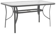 Τραπέζι Ensure ανθρακί μέταλλο-tempered γυαλί 120x70x70εκ 120x70x70 εκ.