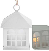 Χριστουγεννιάτικο Μεταλλικό Στολίδι Φωτιζόμενο Σπιτάκι 234219c